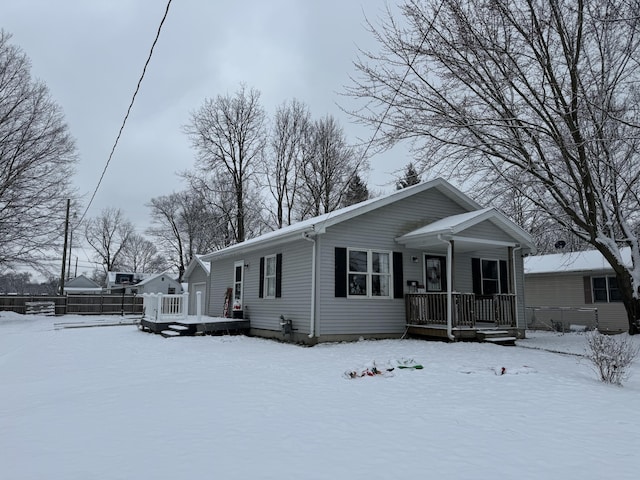 view of front facade featuring covered porch