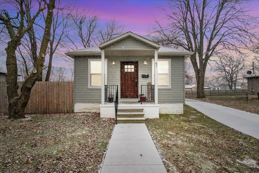 view of bungalow-style home