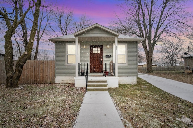 view of bungalow-style home