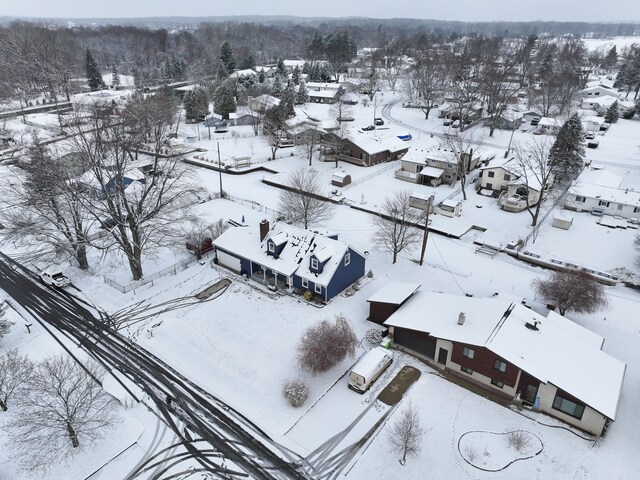 view of snowy aerial view