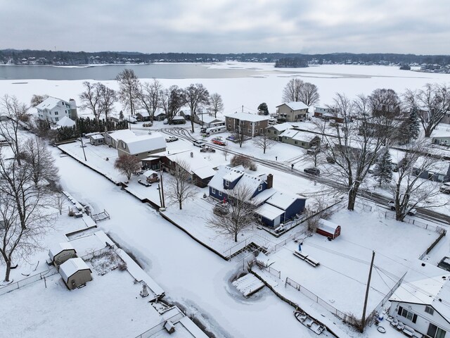 view of snowy aerial view