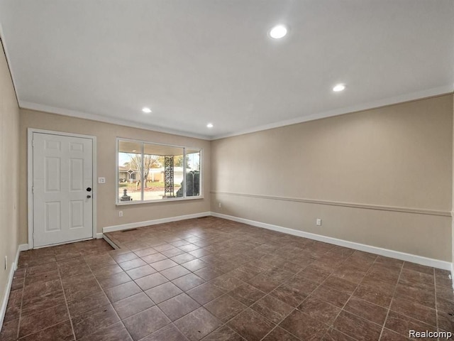 interior space featuring crown molding