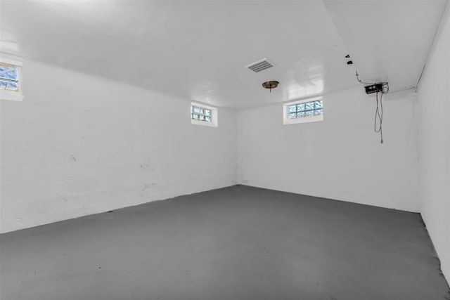 basement featuring a wealth of natural light