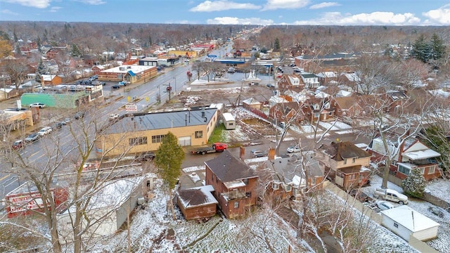 view of snowy aerial view