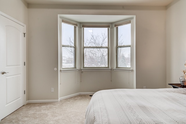 carpeted bedroom featuring multiple windows