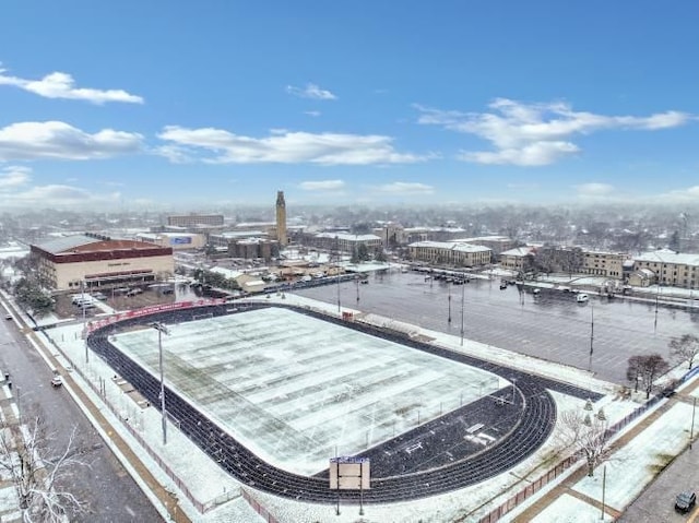 view of snowy aerial view