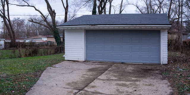 view of garage