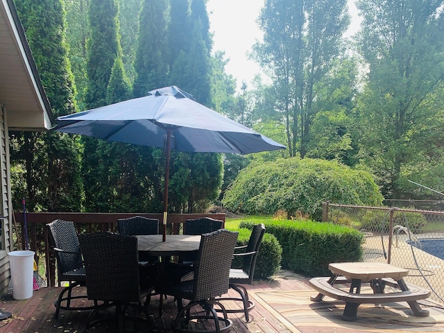 view of patio / terrace featuring a wooden deck