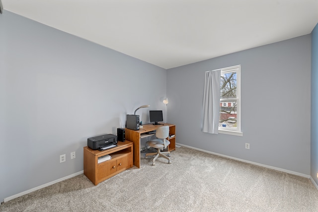 office featuring light carpet