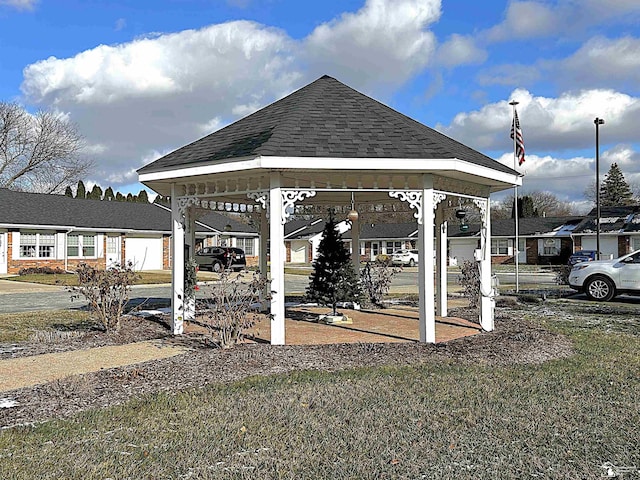 view of property's community featuring a gazebo and a yard