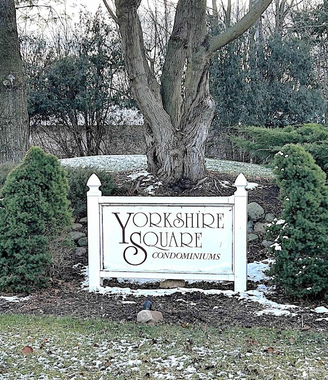 view of community sign