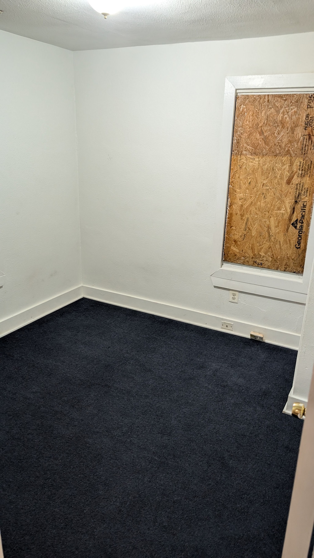 spare room featuring carpet flooring and a textured ceiling