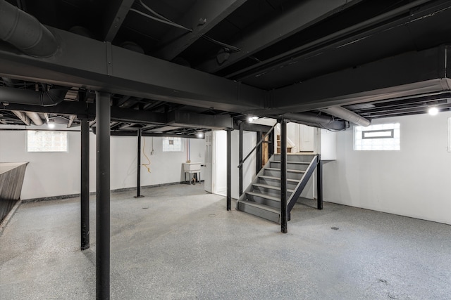 basement with sink