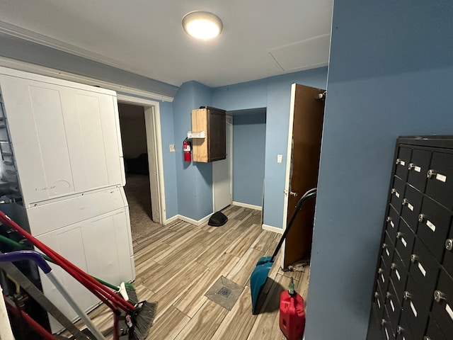 bedroom with light hardwood / wood-style flooring