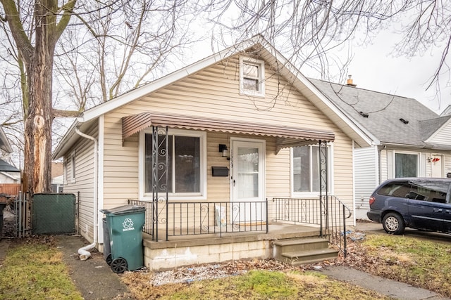 bungalow-style house with covered porch