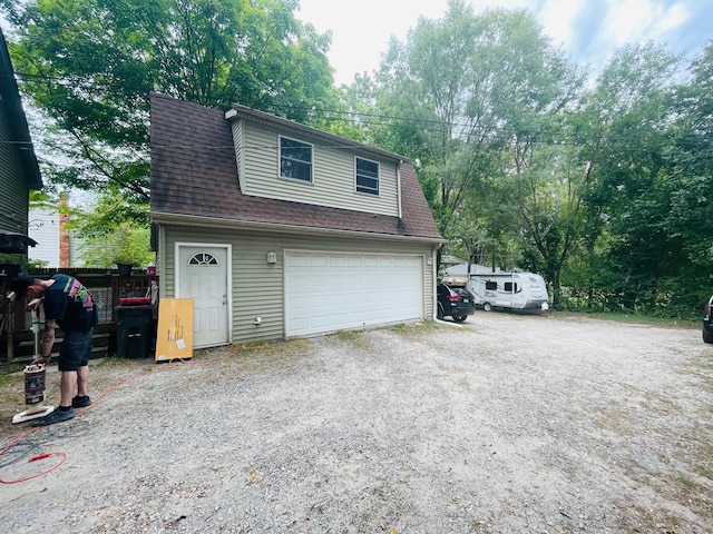 view of garage