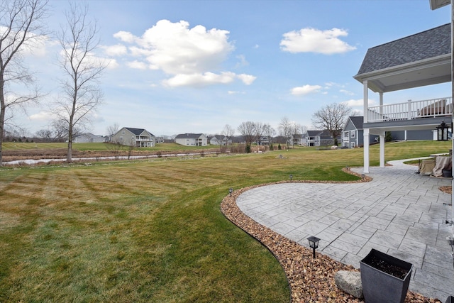 view of yard with a patio area