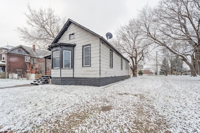 view of snowy exterior