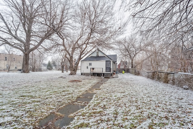 view of snowy yard