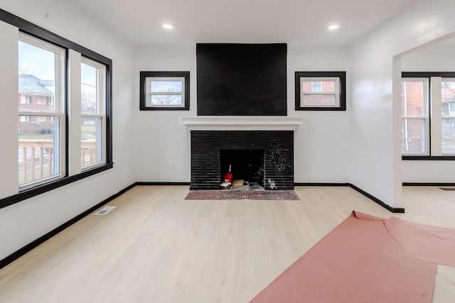 living room featuring light hardwood / wood-style flooring