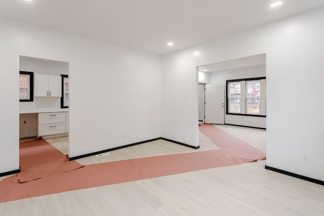 empty room featuring light wood-type flooring