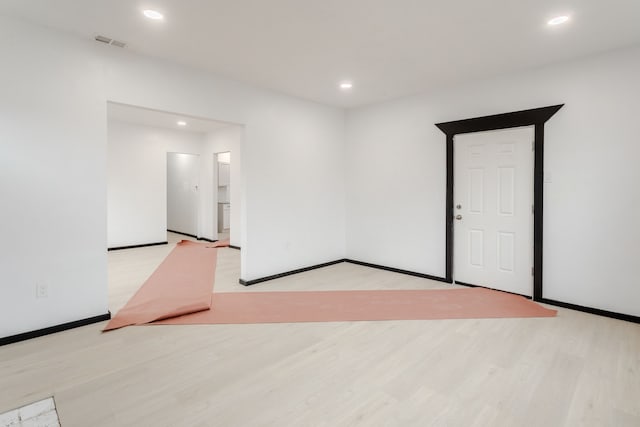 empty room featuring light wood-type flooring