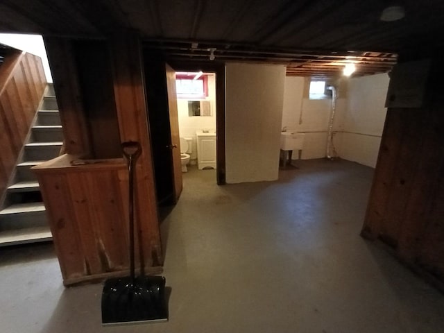 view of basement