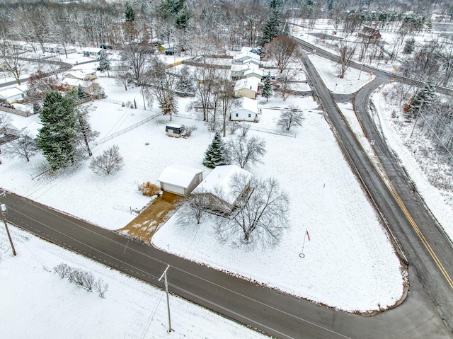 view of snowy aerial view