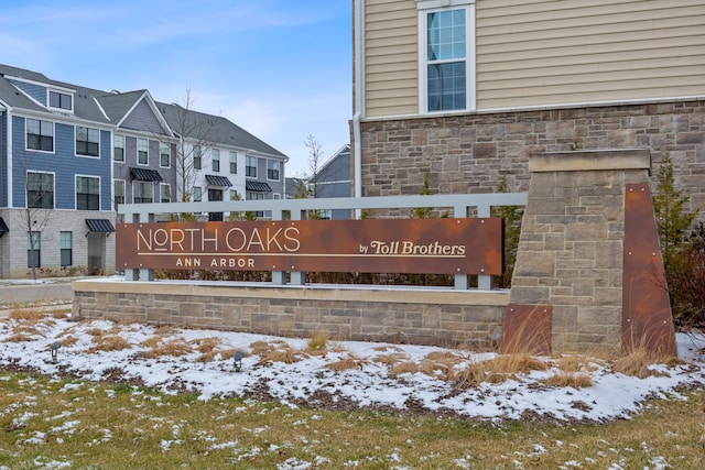 view of community sign