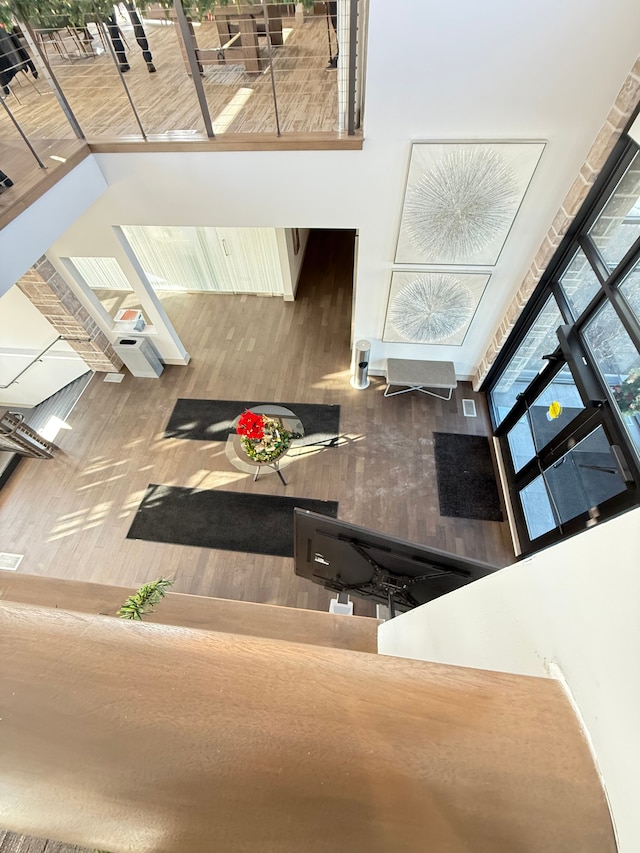 interior space with hardwood / wood-style floors