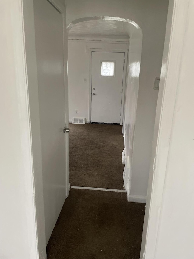 hallway featuring carpet floors