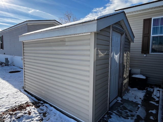 view of snow covered structure