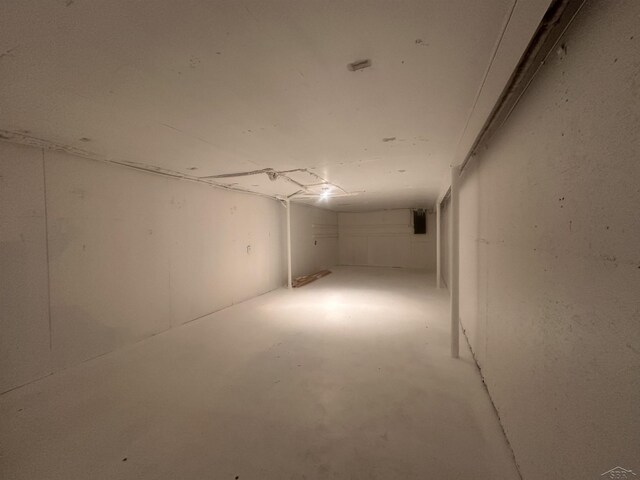 basement with electric panel