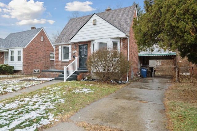 view of bungalow-style home