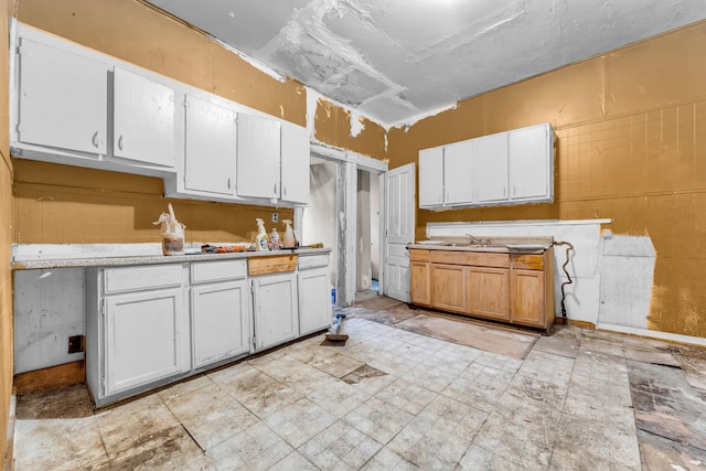 kitchen with white cabinetry and sink