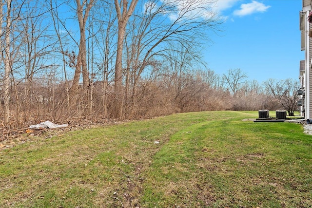 view of yard with central AC