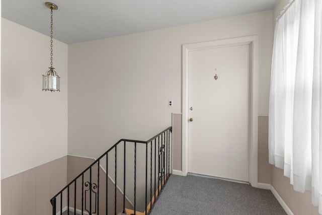 foyer with carpet