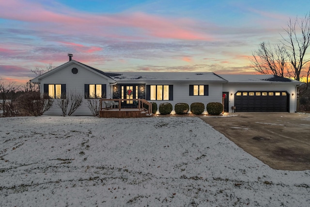 view of front of house with a garage