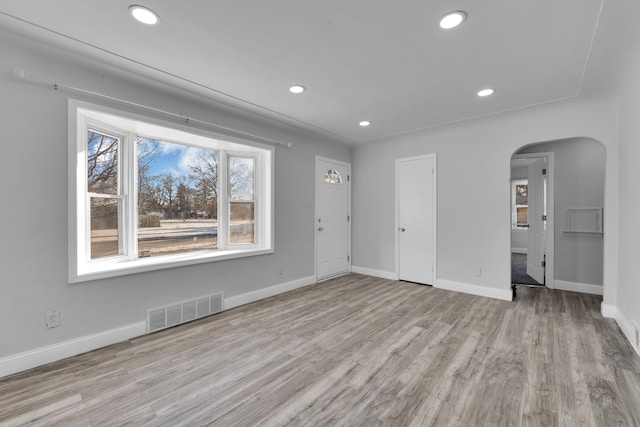 interior space featuring light wood-type flooring