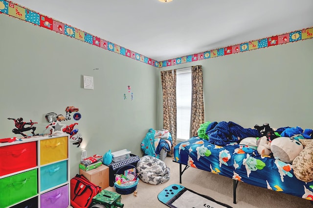 bedroom featuring carpet