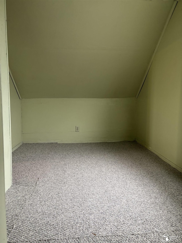 bonus room featuring carpet flooring and lofted ceiling