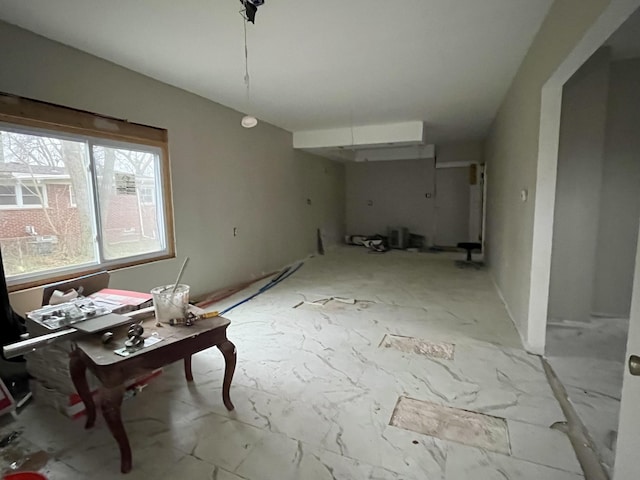 view of unfurnished dining area