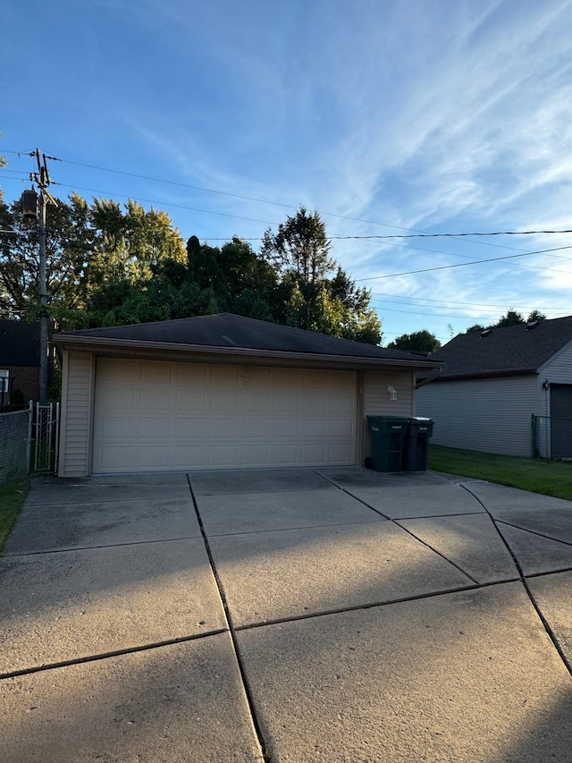 view of garage