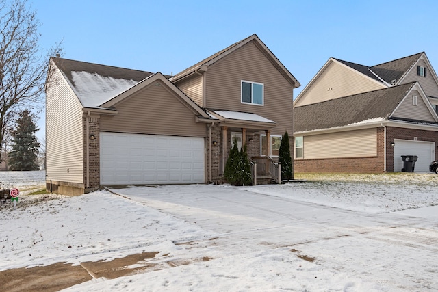 view of front facade featuring a garage