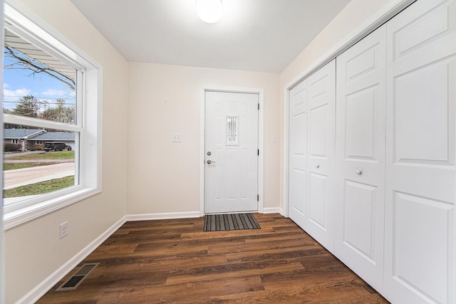 entryway featuring dark hardwood / wood-style floors