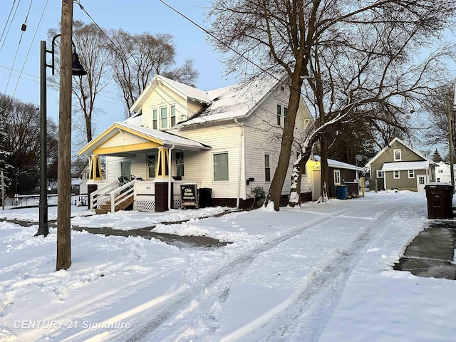 view of front of home featuring covered porch