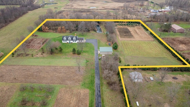 drone / aerial view featuring a rural view