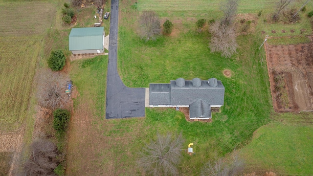 aerial view with a rural view