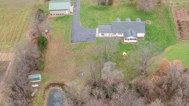 bird's eye view featuring a rural view