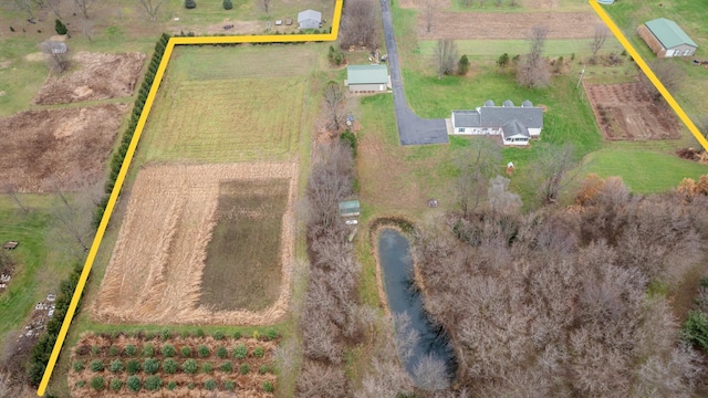 bird's eye view featuring a rural view